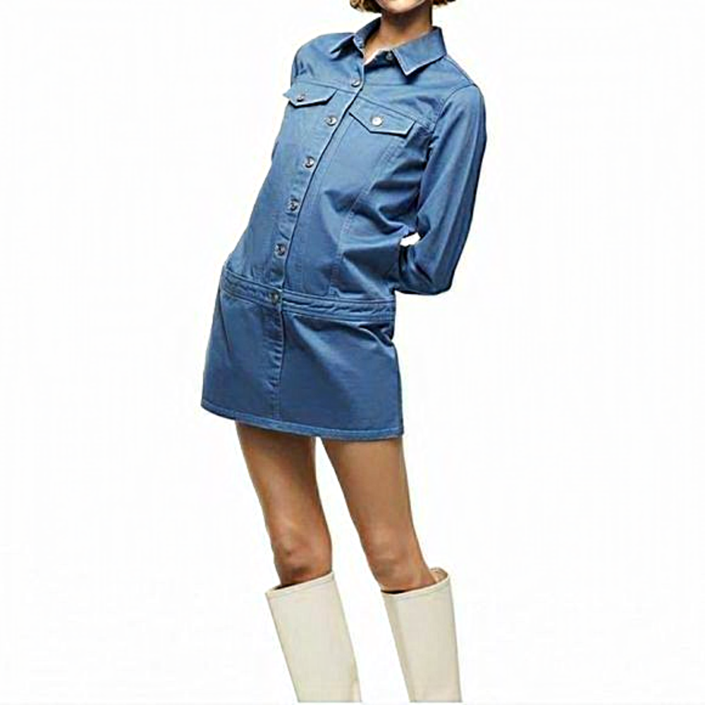 Zara‎ Blue Button Down Dress NWT